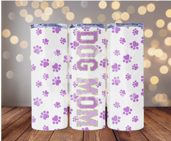 Purple Dog Mom Tumbler