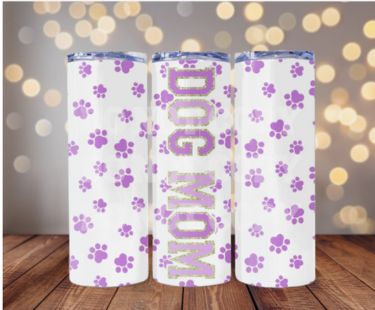 Purple Dog Mom Tumbler